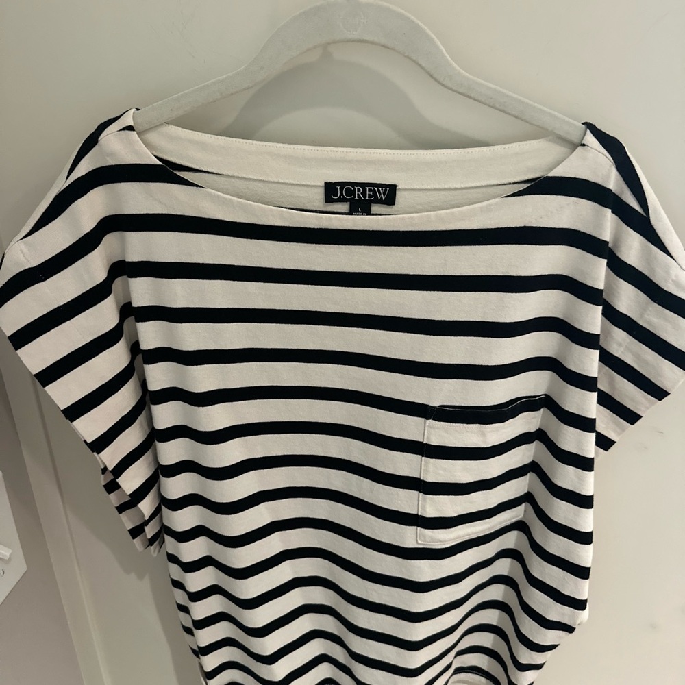 J. Crew Black and White Dolman Sleeve T-Shirt